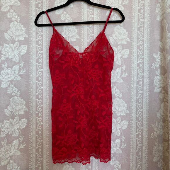 Victoria's Secret Red Lace Slip Dress - Picture 1 of 6